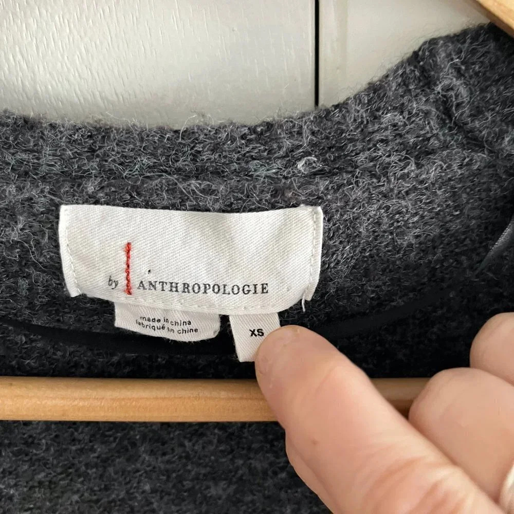 ANTHROPOLOGIE ~ Grey Oversized Cardigan with pockets - Picture 5 of 7